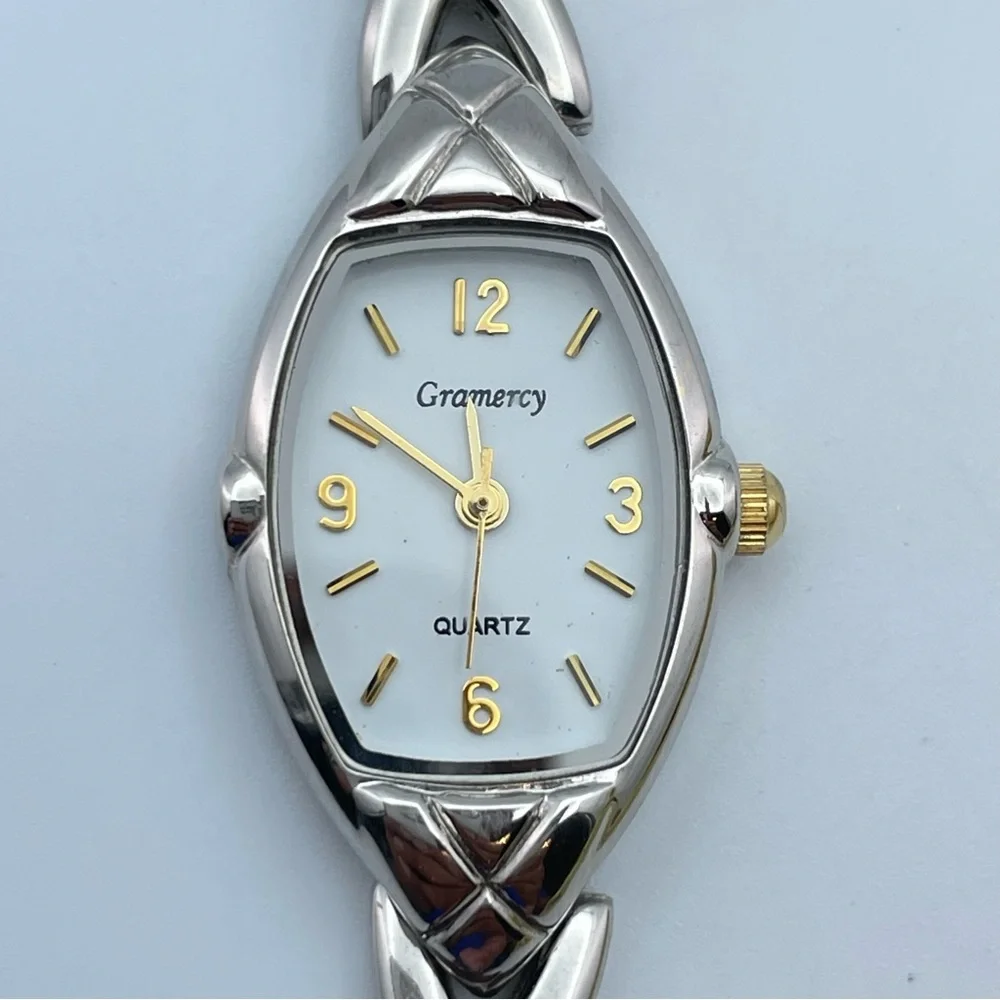Gramercy Two Tone Quartz Watch Silver Gold Link Bracelet New Battery